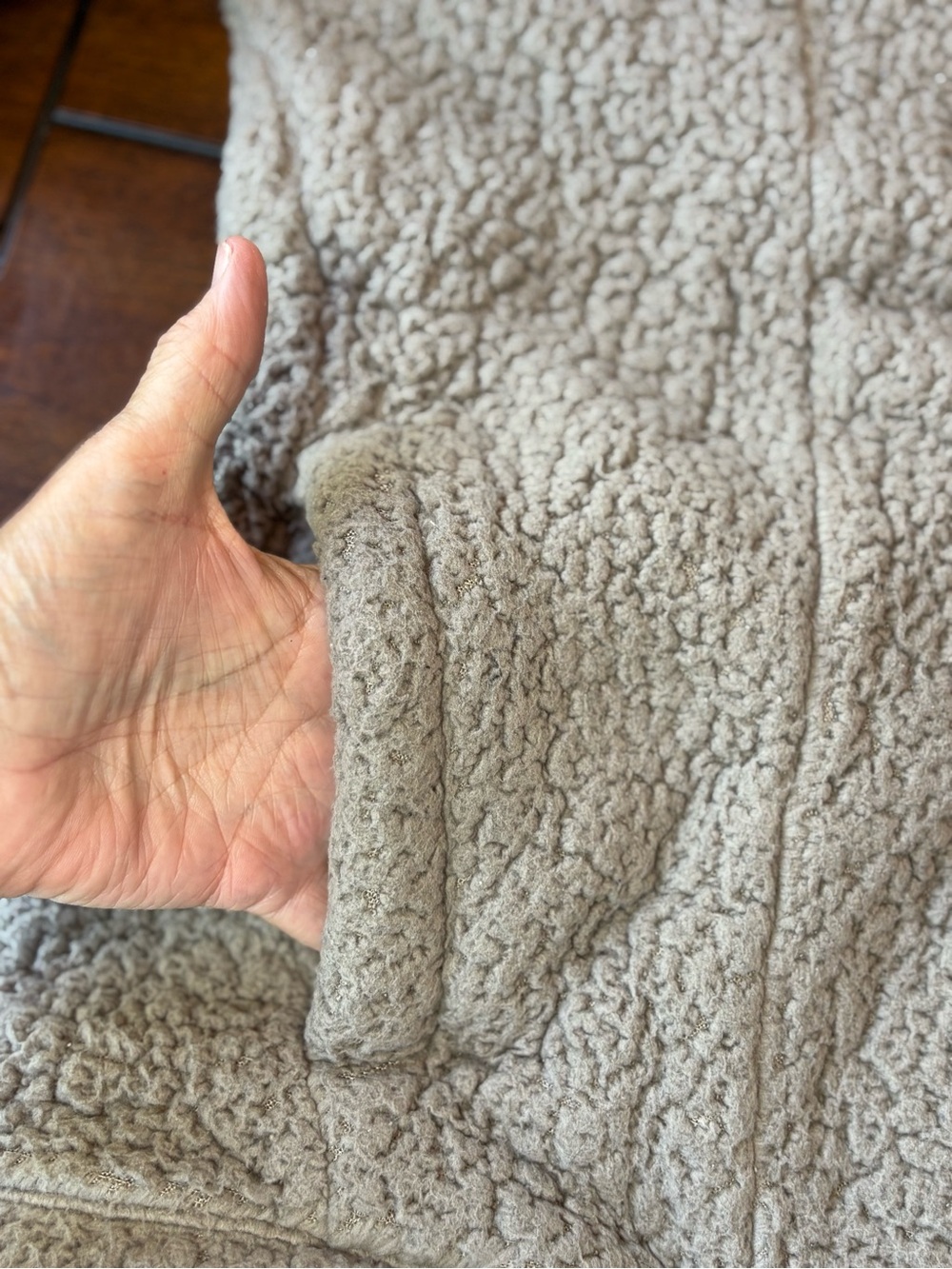 Abercrombie & Fitch Soft A&F Sherpa Quarter Zip Pullover XL Taupe Fleece - Picture 6 of 9